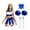 Blue B, variant on TiaoBug Women Cheerleading Costume Musical Cheer Leader Uniform with Striped Socks Bow Hair Pom Poms Red A S