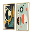 thumbnail image 3 of Designart "Retro Dimensions of the Mid-century Era I" Modern Midcentury Framed Wall Art Set Of 2 - Mid-Century Blue Frame Gallery Set For Office Decor, 3 of 6