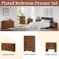 thumbnail image 6 of LEFHDA Fluted 5 Drawers Dresser for Bedroom, Mid Century Modern Storage Dressers, 45.3" Tall Wood Fluted Dressers Organizer for Bedroom, Living Room, Walnut Set of 2, 6 of 7