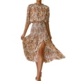thumbnail image 3 of sweethay Vestido dividido de media manga con estampado Floral bohemio, vestido largo cómodo para playa, vacaciones, baile, Club, viaje, ropa de Vestidos XL, 3 of 6