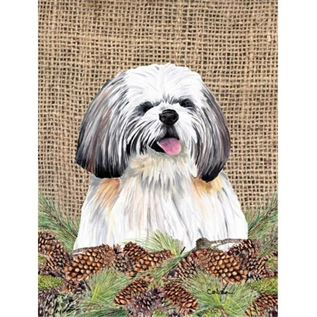 Carolines Treasures SC9040CHF Shih Tzu Drapeau en Toile - Taille Maison