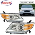 thumbnail image 5 of HOUGEET Headlight Assembly Fit for 2011-2017 Honda Odyssey, Headlamp Replacement Accessories Fit for 11-17 Honda Odyssey EX/EX-L/LX,Only For Halogen Model,W/bulbs (Chrome, Driver Passenger Side), 5 of 9