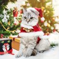 thumbnail image 5 of Dog Cat Christmas Costume Set, Bell Cloak and Santa Hat, Composite Fabric Festive Outfit, Winter Holiday Dress Up for Party, Perfect for All Breeds Red M, 5 of 8