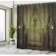 thumbnail image 5 of Ambesonne Gothic Shower Curtain, Fantasy Spooky Skull, 69"Wx75"L, Brown, 5 of 5