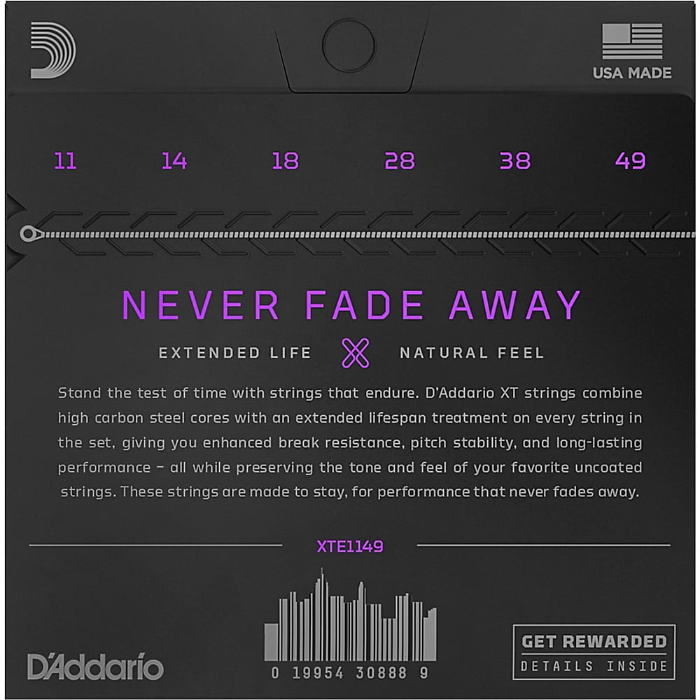 D'Addario XT Electric Nickel Plated Steel, Medium, 11-49