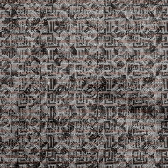 oneOone Cotton Jersey Gray Fabric Geometric Lines With Texture Dress Material Fabric Print Fabric By The Yard 58 Inch Wide