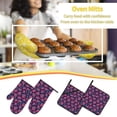 thumbnail image 5 of Cauagu Rose Flowers Print Oven Mitts and Pot Holders 4 pcs Set,Extra Thicken Long Kitchen Oven Glove Potholders BBQ Gloves-Oven Mitts and Pot Holders(11 Inch), 5 of 6