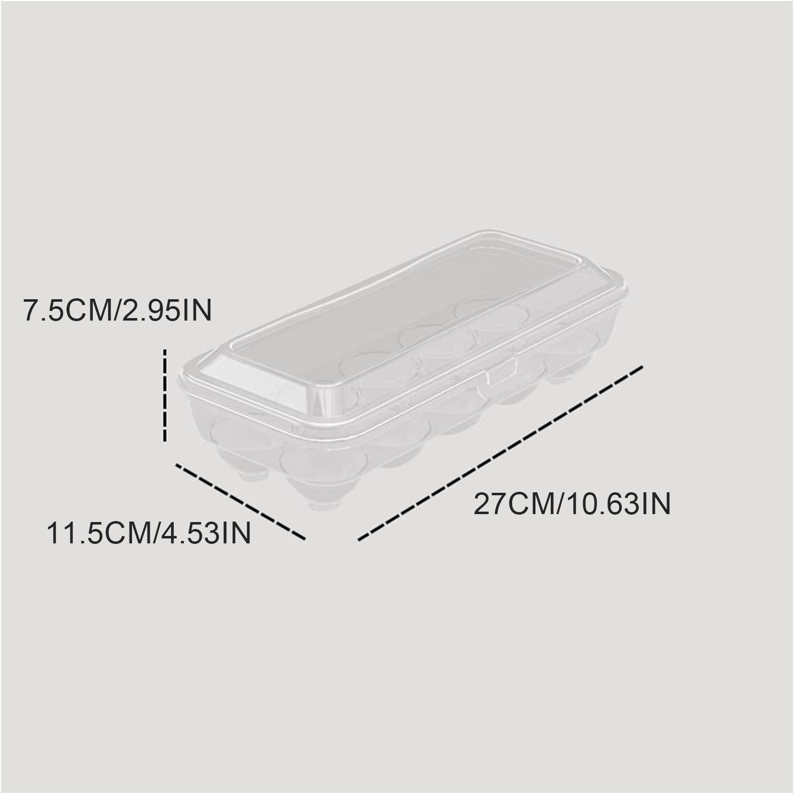 THHEIC 24 Grids Transparent Egg Storage Box, Rolling Plastic Egg Holder Basket Organizer for Kitchen Fridge