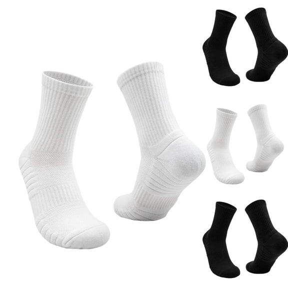 Bxsruta Men‘s Sport Breathable Thick Cushioned Sole Mid Length Crew Socks