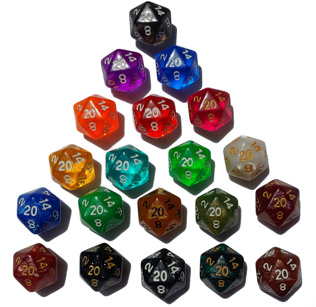 Fancyes 20pcs 20 Sided Dice D20 Polyhedral Dies for Fans Gift