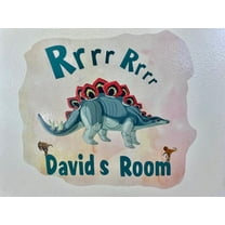 3D Bedroom Wall Decal Sticker For Unisex Custom Designs With 3D Dinosaurs Watercolor Stegosaurus On Watercolor Design - Easily Applied And Removable - Size: 26 In X 14 In