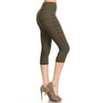 thumbnail image 2 of Jvini Women's Mid Rise Stretch Capris Pull On Elastic Waist Capri Jegging Pants Size S-3XL, 2 of 5