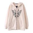 thumbnail image 4 of Sudadera con capucha oscura hip-hop gótica Harajuku Y2k con cremallera para hombres y mujeres, chaqueta deportiva informal Harajuku, 4 of 5