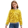 thumbnail image 1 of TSSOE Veste à Paillettes pour Filles Manches Longues Fermeture Éclair Fête Bomber Pailleté Or 8, 1 of 7