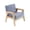 Blue, variant on Yihuala Scale Furniture Chair 1:12 Model, Wooden Armchair with Fabric Cushion for Small Living Room Decor Projects Use