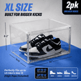 thumbnail image 3 of Kicks & Co XL Clear Plastic Shoe Storage Box, Stackable with Lids for Sneakers up to Size 13, 2 Pack, 3 of 10