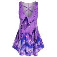 thumbnail image 1 of Más el tamaño de la mariposa de Criss Cross Tank Top Rosegal Camisetas sin mangas de talla grande, 1 of 5