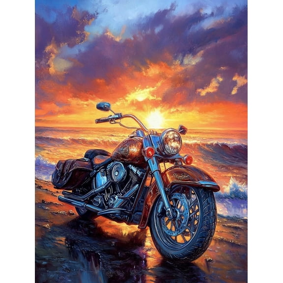 5D Motorcycle Diamond Art 12x16 Inch Full Drill Diamond Painting Kits for Adults & Beginners - DIY Art Crafts for Relaxation and Home Wall Decor 706A