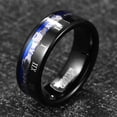 thumbnail image 4 of 8mm Men's Tungsten Carbide Claddagh Irish Wedding Band Ring with Roman Number Black Polished Comfort Fit Size 7-12, 4 of 5