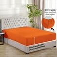 thumbnail image 4 of 1000 Thread Count 3 Piece (1- Fitted Sheet + 2- Pillow cover) Quality 15 Inch Deep Pocket 100% Egyptian Cotton Color Orange Solid Size Full, 4 of 6