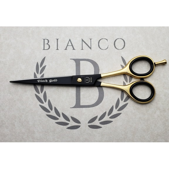 Bianco Instruments Black Gold Professional Hairdressing Shears Made in USA 7.5"