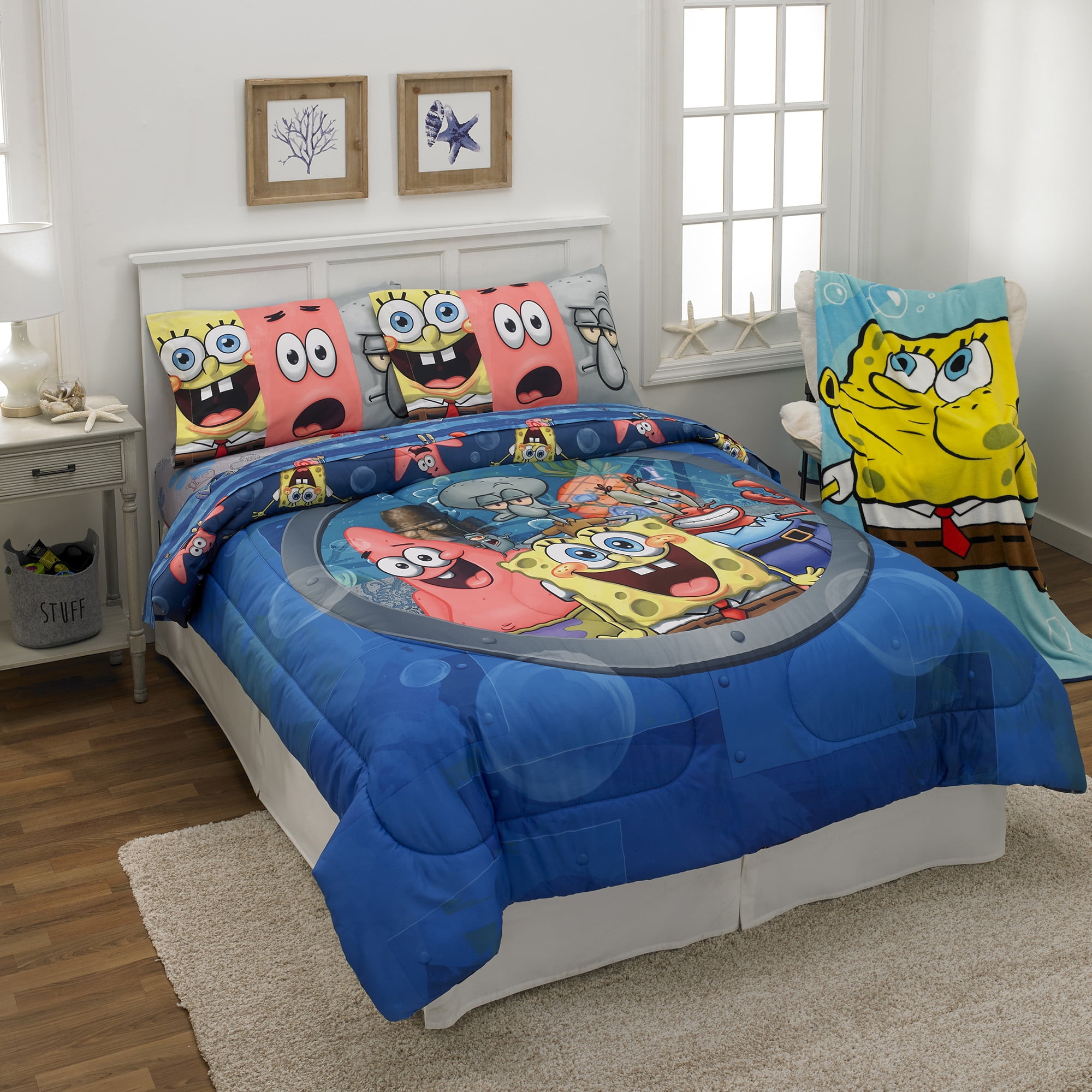 SpongeBob SquarePants Kids Twin Bed in a Bag, Comforter and Sheets