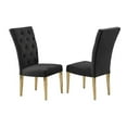 thumbnail image 3 of Contemporary 7-Piece Dining Set, Faux Marble Top Dining Table with Velvet Tufted Dining Chairs, Gold Metal Legs, Black, 3 of 4