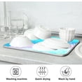 thumbnail image 7 of Turquoise Stripe Dish Drying Mat for Kitchen Countertop 16x18 Rectangle Teal Aqua Small Drying Mat Reusable Quick Dry Dish Sink Absorbent Mats Dishwasher Easy Clean Decorative Home Decor Essentials, 7 of 7