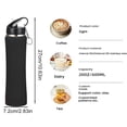 thumbnail image 3 of Insulated Water Bottle 20 OZ Stainless Steel Water Bottle with Straw Metal Water Bottle Double Wall Leakproof Keeps Drinks Hot and Cold (Black), 3 of 7