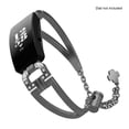 thumbnail image 1 of Correa de reloj Pulsera de diamantes de imitación de acero inoxidable Cadena hueca en forma de D Reemplazo de la correa de muñeca para Fitbit Inspire HR Inevent EL001131-00B, 1 of 7