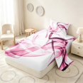 thumbnail image 2 of Manfei Abstract Artwork Twin Sheets, Gradient Bedding, Pink, Gray Reversible 3-Piece1 Flat Sheet + 1 Fitted Sheet + 1 Pillowcase, 2 of 6