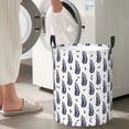 thumbnail image 6 of KLL Blue Leaves Waterproof Foldable Laundry Hamper Bucket with Handles for Storage Bin,Kids Room,Home Organizer (Small ), 6 of 7