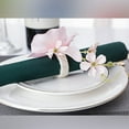thumbnail image 2 of Zhuge Home Hotel Restaurant Desktop Decoration Napkin Ring, Minimalist Style Simulation Flower Napkin Ring Hotel Table Mouth Water Cloth Napkin Ring -6 pieces (pink), 2 of 2