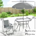 thumbnail image 3 of Outsunny Ensemble de 8 Pcs Table et Chaises de Patio avec Parasol pour Jardin, Gris, 3 of 10