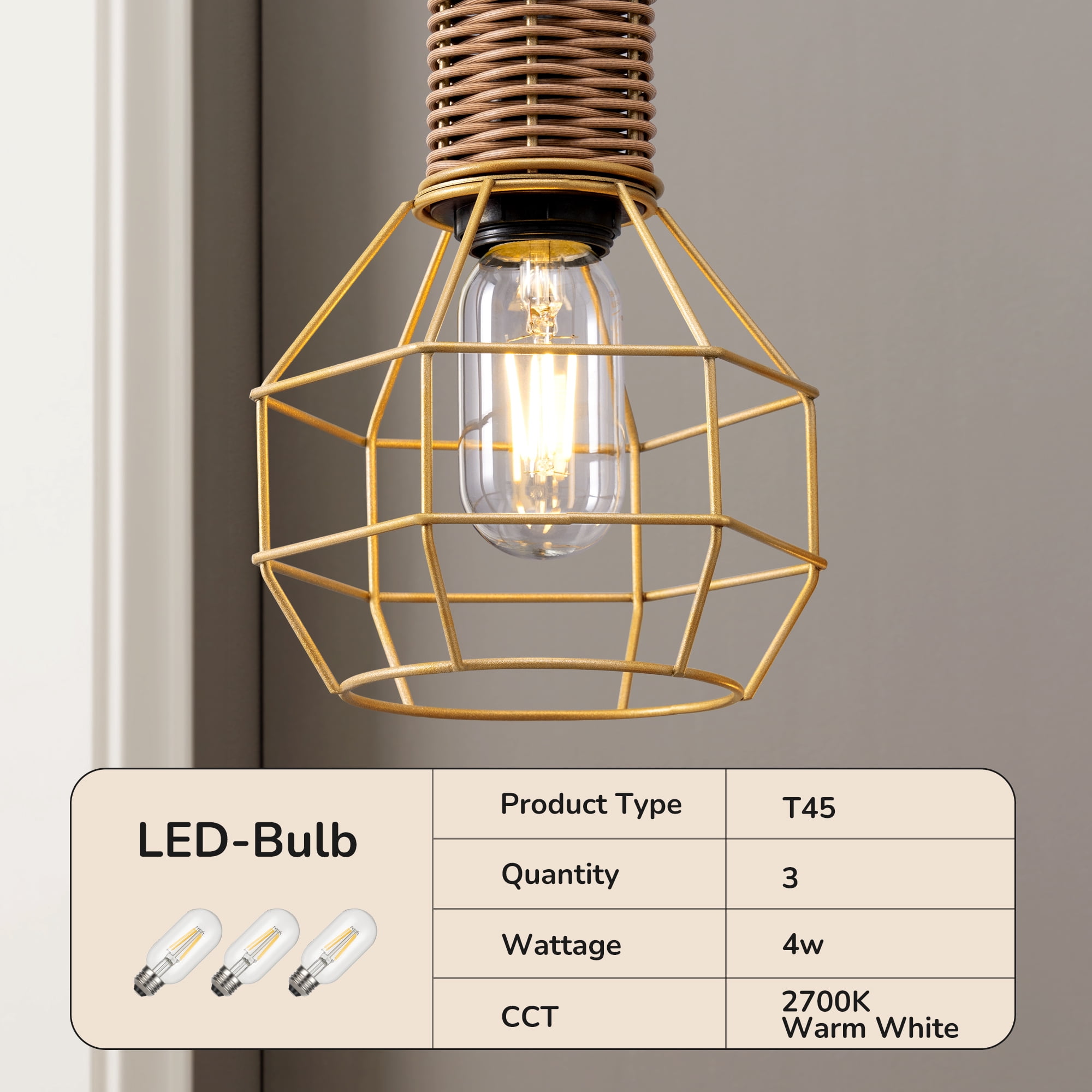 EDISHINE 64.7inch Industrial Gold Floor Lamps for Living Room Clearance, Dimmable, Metal Tree Standing Lamps for Bedroom, Office, LED Light Bulbs Included, Gold