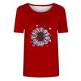 thumbnail image 4 of Tops Cortos para Mujeres Día de la Independencia Patriótica Impreso Cuello Redondo, Camiseta de Manga Corta Casual para la Primavera, Verano Y Fiesta, 4 of 4