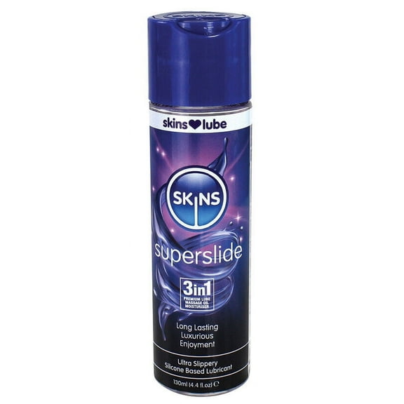 Skins Superslide Silicone Personal Lubricant, Long Lasting Lube for Adult Couples, Liquids