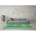 thumbnail image 3 of Ahgly Company Indoor Round Oriental Turquoise Blue Modern Area Rugs, 3' Round, 3 of 4