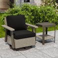 thumbnail image 3 of INTER HUT Serenity Retreat 2 PCS PE Wicker Outdoor Furniture Set, Patio Swivel Rocker Chair & Side Table, Beige/Black, 3 of 10