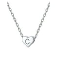 thumbnail image 1 of Silvora mujer corazón inicial collar de plata de ley 925 letra C colgante gargantilla alfabeto joyería para esposa mamá hija con caja de regalo, 1 of 8