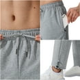 thumbnail image 4 of Tyhengta Men's Sweatpants Athletic Open Bottom Running Casual Sweatpants Straight Leg Pants with Pockets Light gray 2XL, 4 of 7