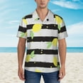 thumbnail image 4 of Balery Lemon Print Men's Hawaiian Shirts Short Sleeve Beach Shirt Relaxed Fit Vacation Button Down Shirts-Large, 4 of 9