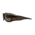 thumbnail image 3 of Polarized 60mm Classic Fit Over Wrap Rectangular Sunglasses All Brown, 3 of 4
