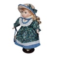 thumbnail image 2 of Muñeca de cerámica de 30 cm, modelo de persona, elegante muñeca de niña de pie, miniatura de porcelana azul, 2 of 9