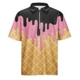 thumbnail image 7 of TAIAOJING Boy Girl Versatile T-Shirts Ice Cream Printed Short Sleeve Turndown Collar Stylish Tshirts Zipper Up Top For Toddler To Teenager Relaxed Fit Lightweight Daily Wear, 7 of 7