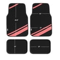 thumbnail image 2 of FH Group Carpet Liners Car Floor Mats with Faux Leather Stripes - Full Set, 2 of 5