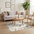 thumbnail image 3 of ODIKA 4'x6' Ultra-Soft Area Rug, Beige Vintage Boho Field Scroll Border Distressed Neutral Cream None Washable, Bare feet friendly, Silk-Touch for Bedroom Home office, 3 of 7