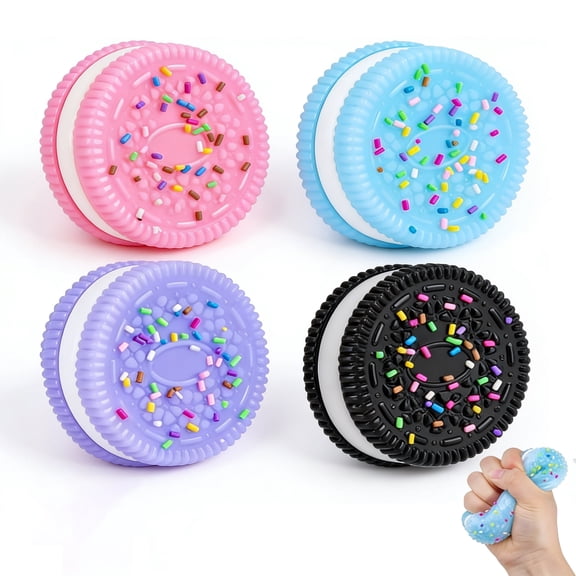 Taba Squishy Cookie Toys 4 Pack Soft Scented Stress Relief Sensory Fidget for Adults Party Favors