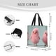 thumbnail image 3 of Fotbe Adorable Pink Fluffy Birds Bolsa Tote con Estampado para Mujer, Bolsos con Cremallera, Bolsa de Hombro Casual de Gran Capacidad con Bolsillos Internos, 3 of 7
