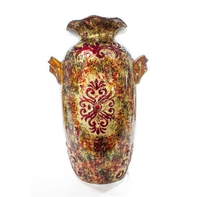 Mayim Foiled & Lacquered Ceramic Amphora Vase, Multi Color